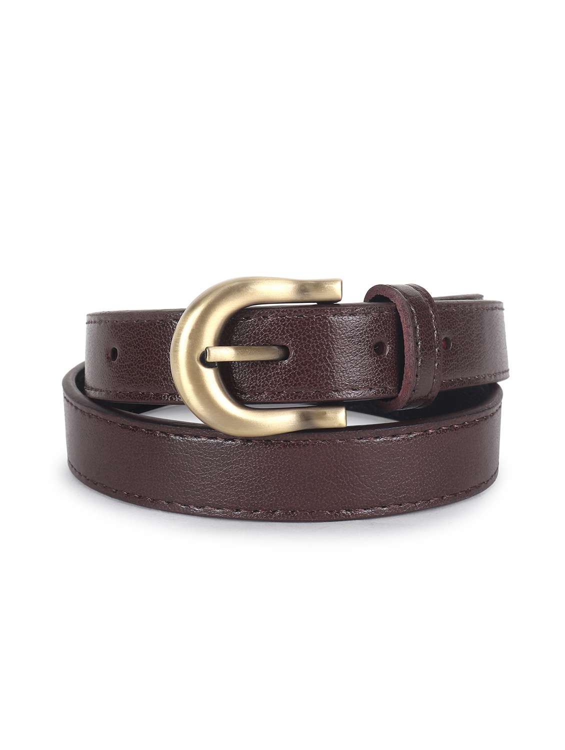 women leather brown plain buckle belt - 21995226 -  Zoom Image - 0