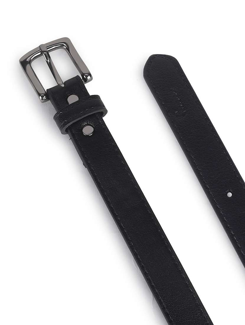 women leather black plain buckle belt - 21995227 -  Standard Image - 3