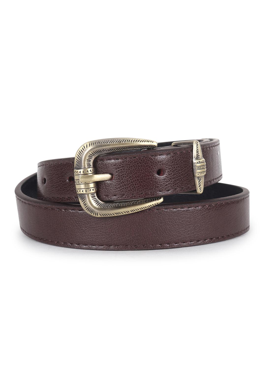 women leather brown plain buckle belt - 21995230 - Zoom Image - 0