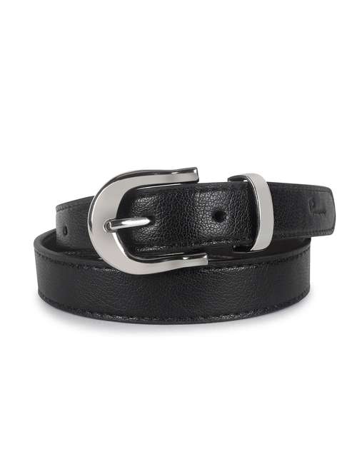 women leather black plain buckle belt - 21995231 -  Standard Image - 0