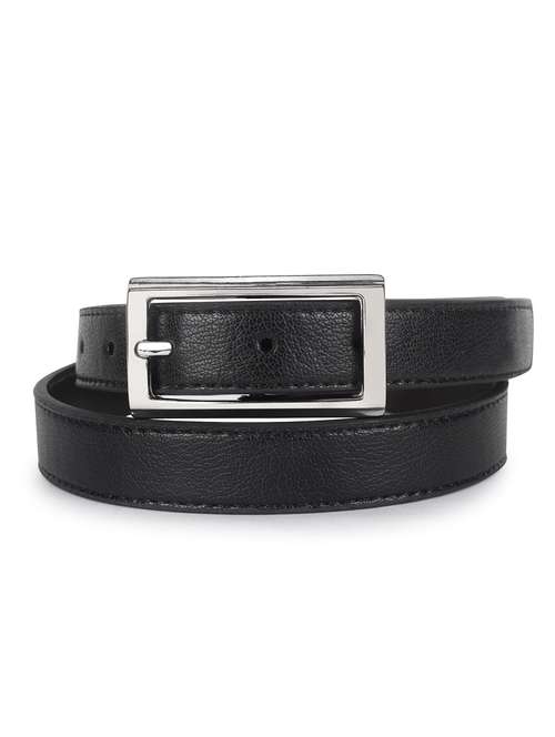 women leather black plain buckle belt - 21995232 -  Standard Image - 0