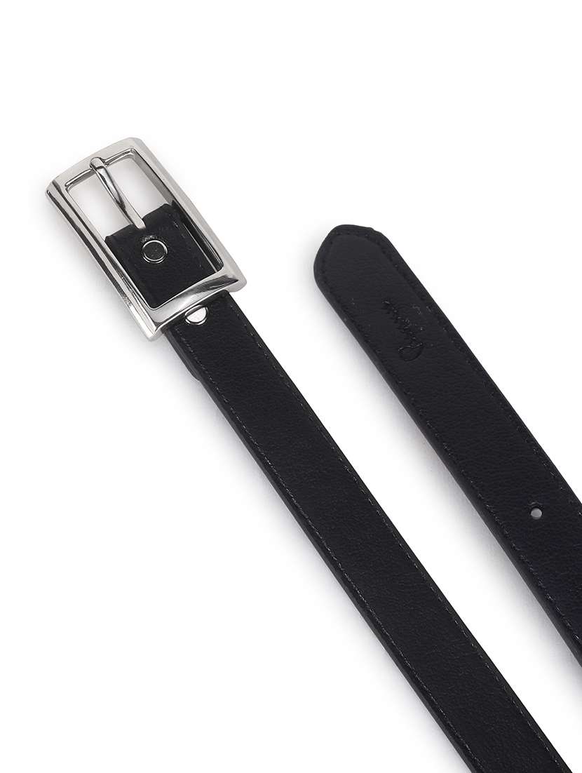 women leather black plain buckle belt - 21995232 -  Standard Image - 3