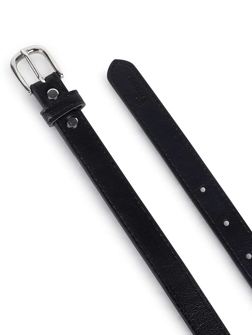 women leather black plain buckle belt - 21995233 -  Standard Image - 3
