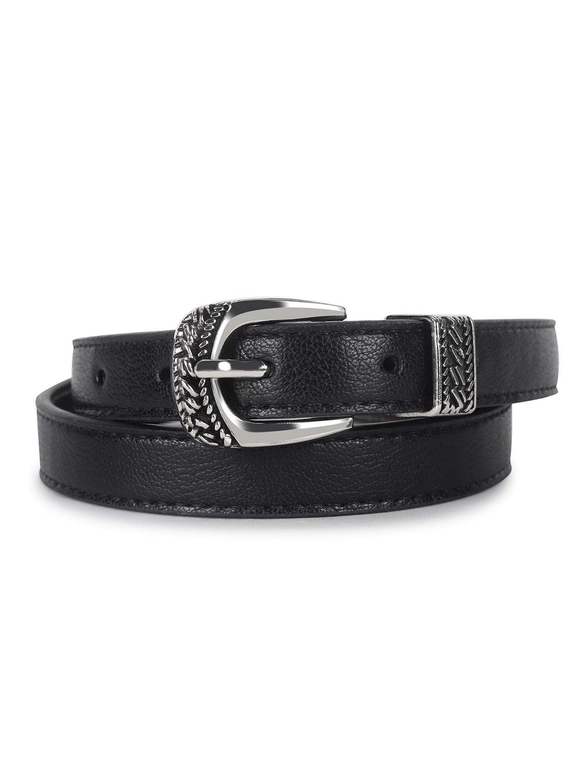 women leather black plain buckle belt - 21995235 - Zoom Image - 0