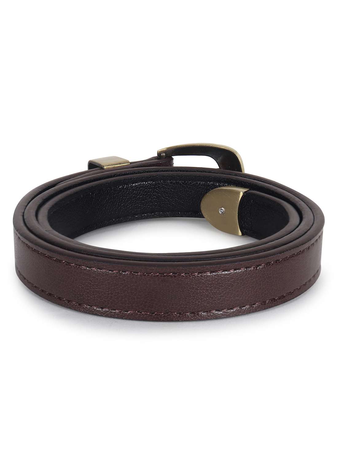 women leather brown plain buckle belt - 21995236 - Standard Image - 3