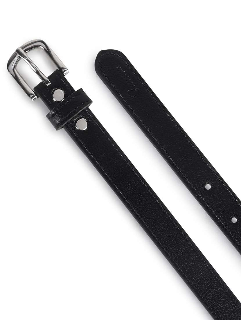women leather black plain buckle belt - 21995237 -  Standard Image - 3