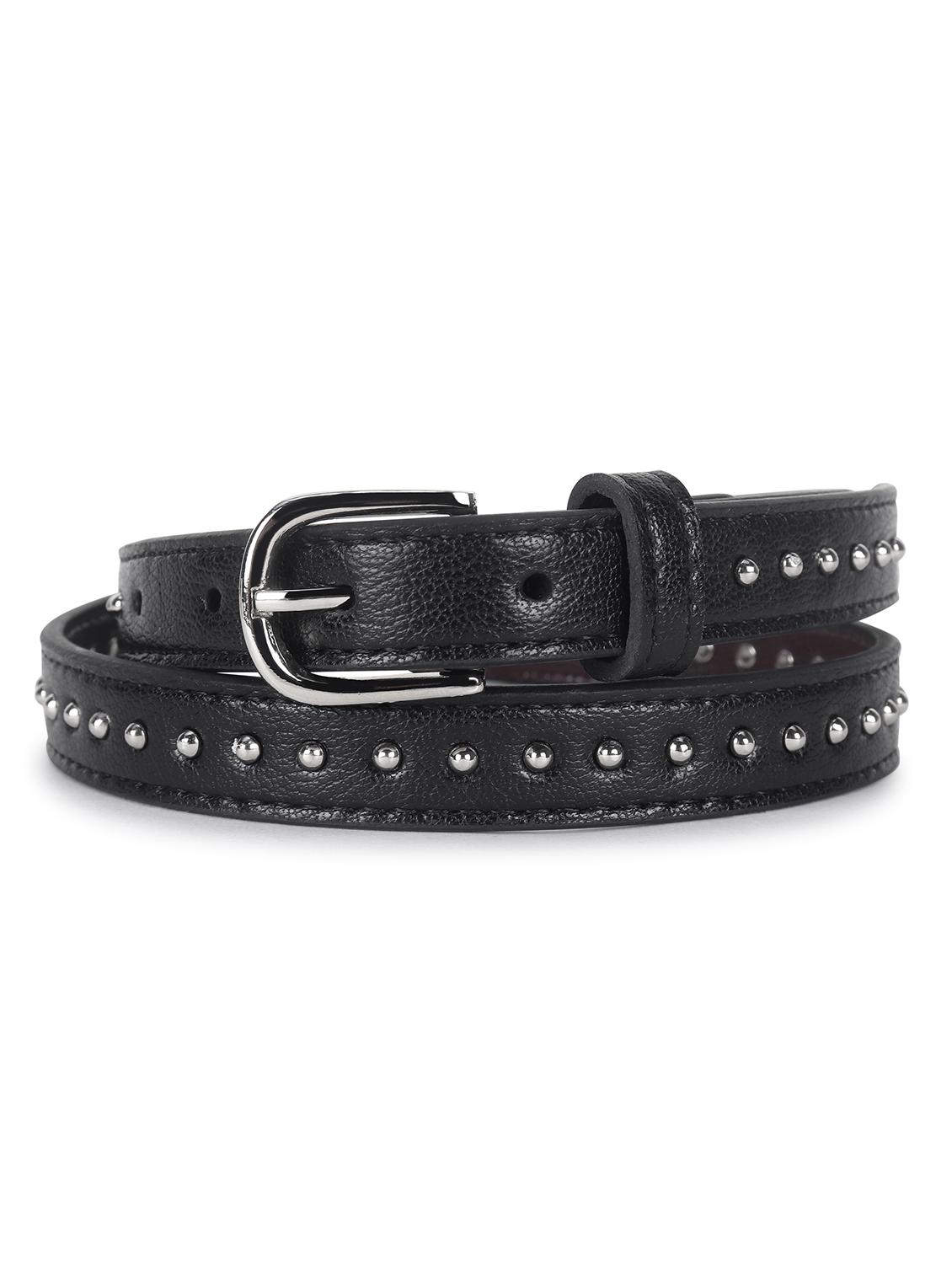 women's black studded leather belt - 21995240 - Zoom Image - 0