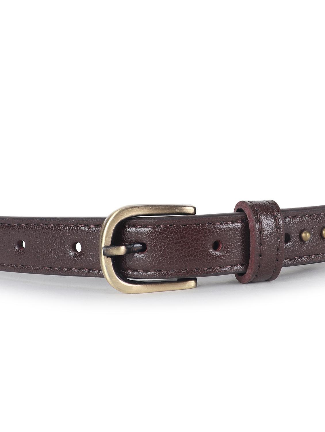 women's brown studded leather belt - 21995241 - Standard Image - 3