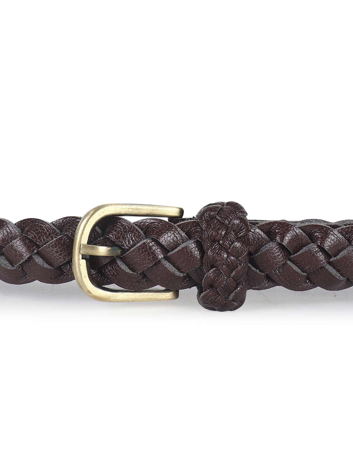 women leather brown plain buckle belt - 21995243 -  Standard Image - 3