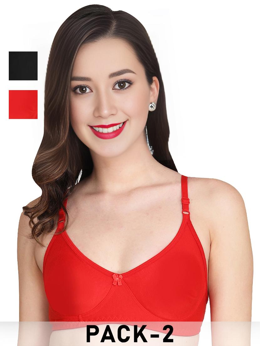 women pack of 2 solid lightly padded t-shirt bra