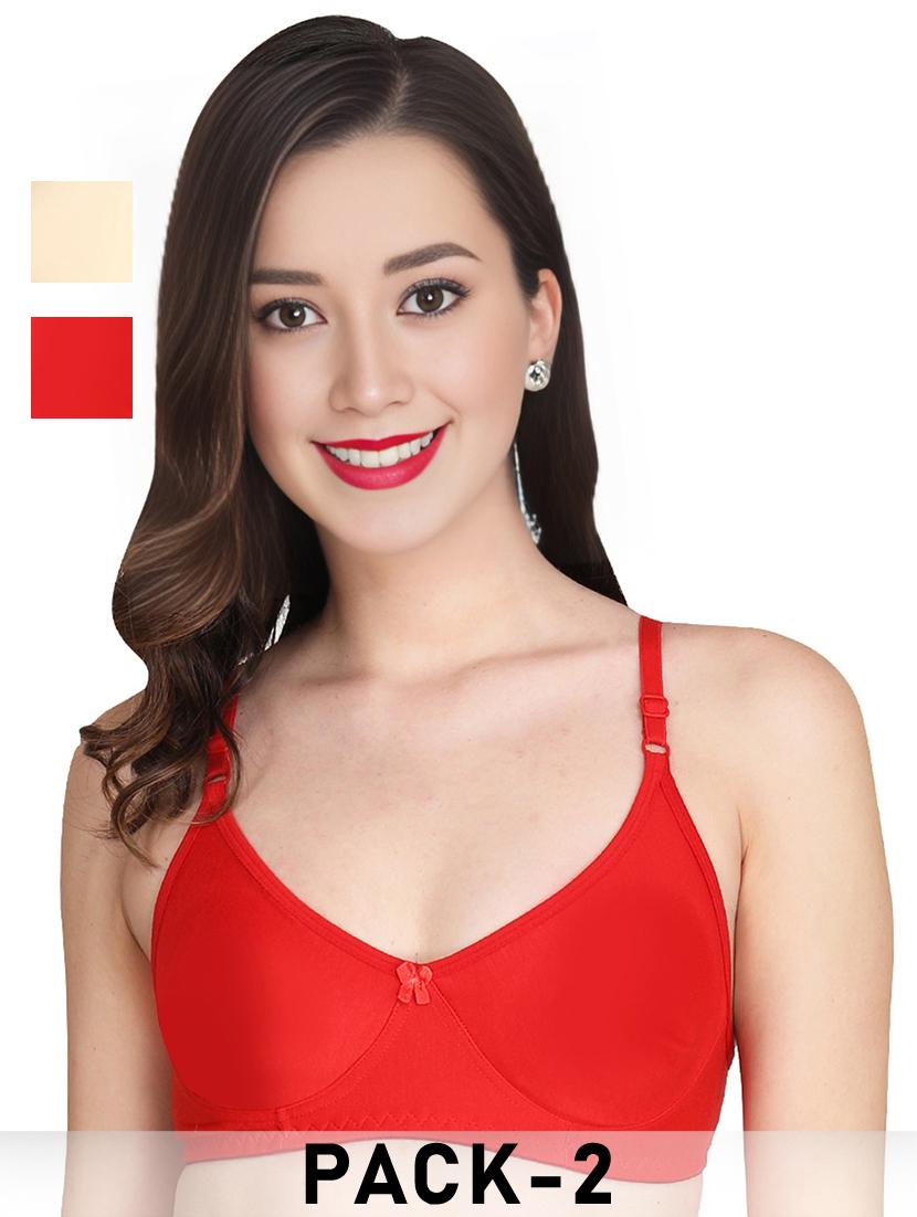 women pack of 2 solid lightly padded t-shirt bra