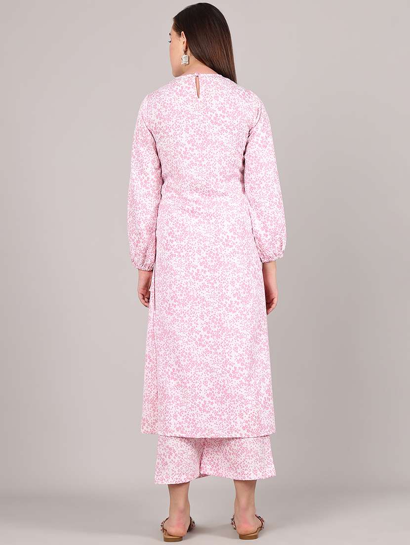 women floral printed bishop sleeve kurta palazzo set - 21995935 -  Standard Image - 3
