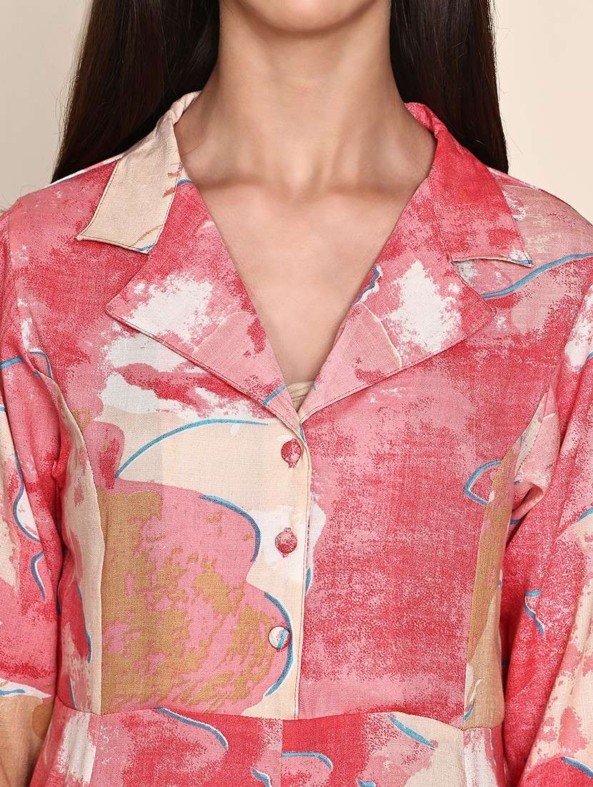 women printed three quarter sleeve kurta pant set - 21995940 -  Standard Image - 5