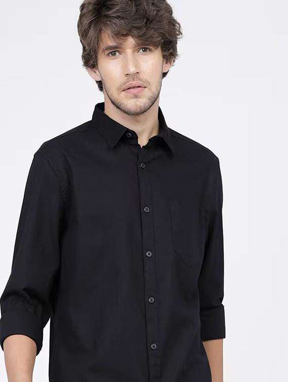 men solid long sleeve regular fit casual shirt - 21996359 - Zoom Image - 0