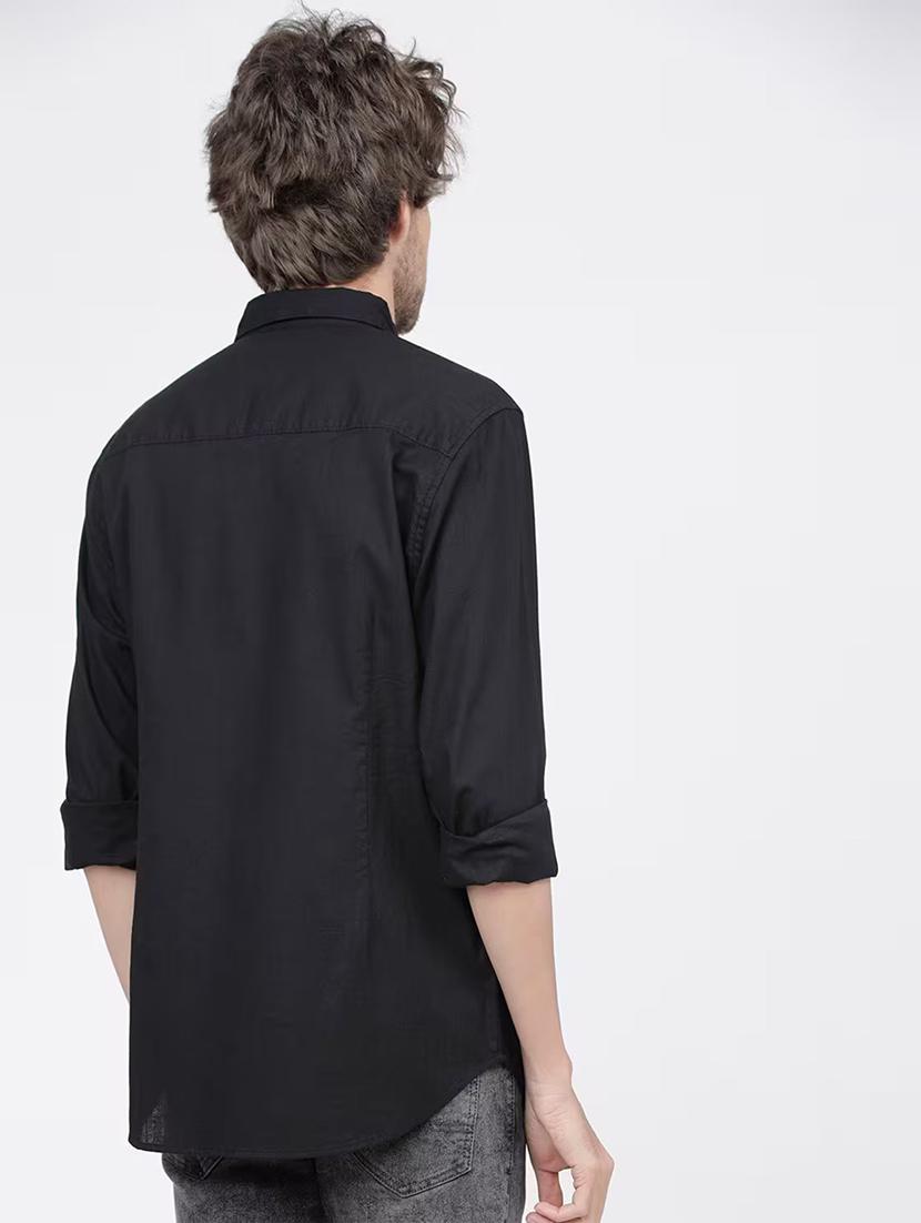 men solid long sleeve regular fit casual shirt - 21996359 - Standard Image - 3