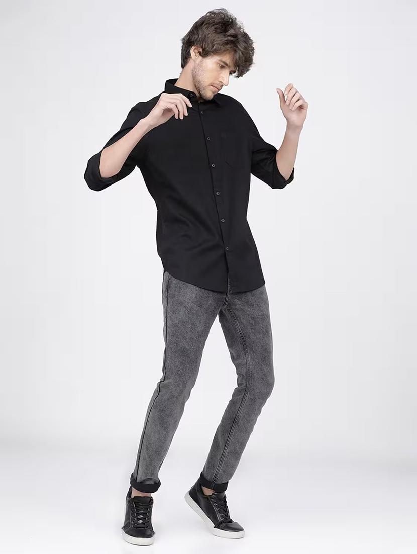 men solid long sleeve regular fit casual shirt - 21996359 - Standard Image - 5