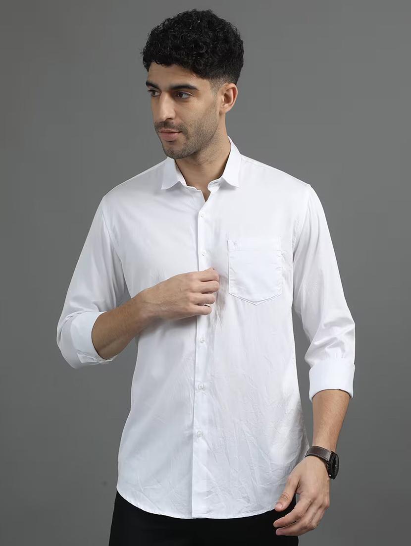men solid long sleeve regular fit casual shirt - 21996360 -  Zoom Image - 0