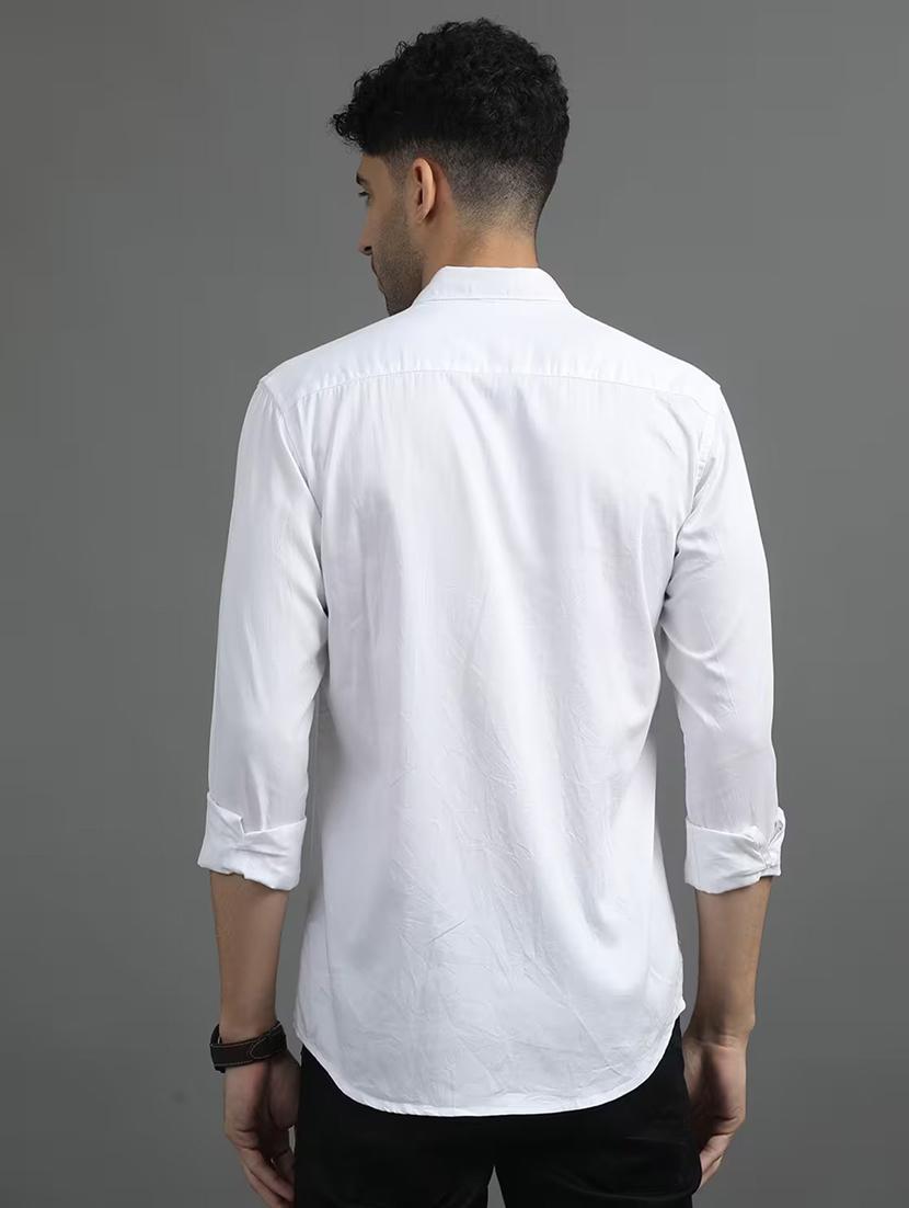 men solid long sleeve regular fit casual shirt - 21996360 - Standard Image - 3