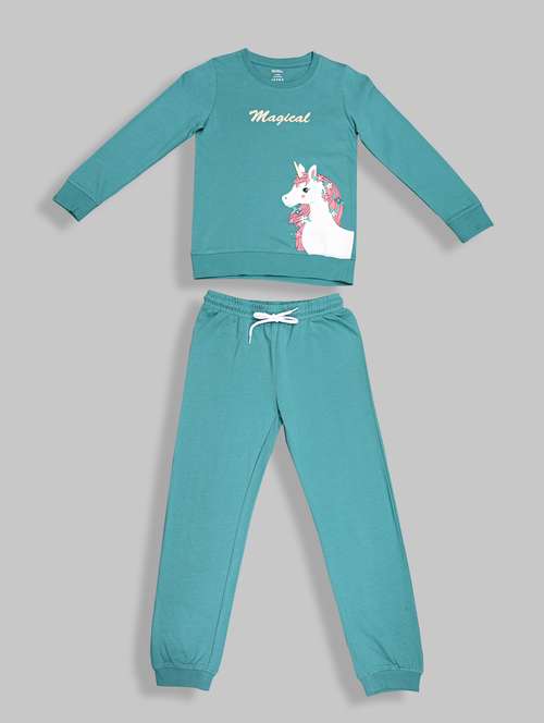 girls printed active wear co-ord set - 21996364 - Standard Image - 0