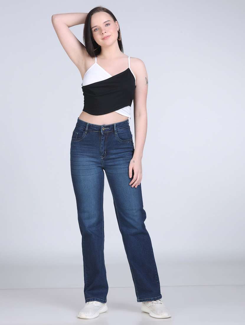 women color blocked shoulder strap crop top - 21996395 -  Standard Image - 5