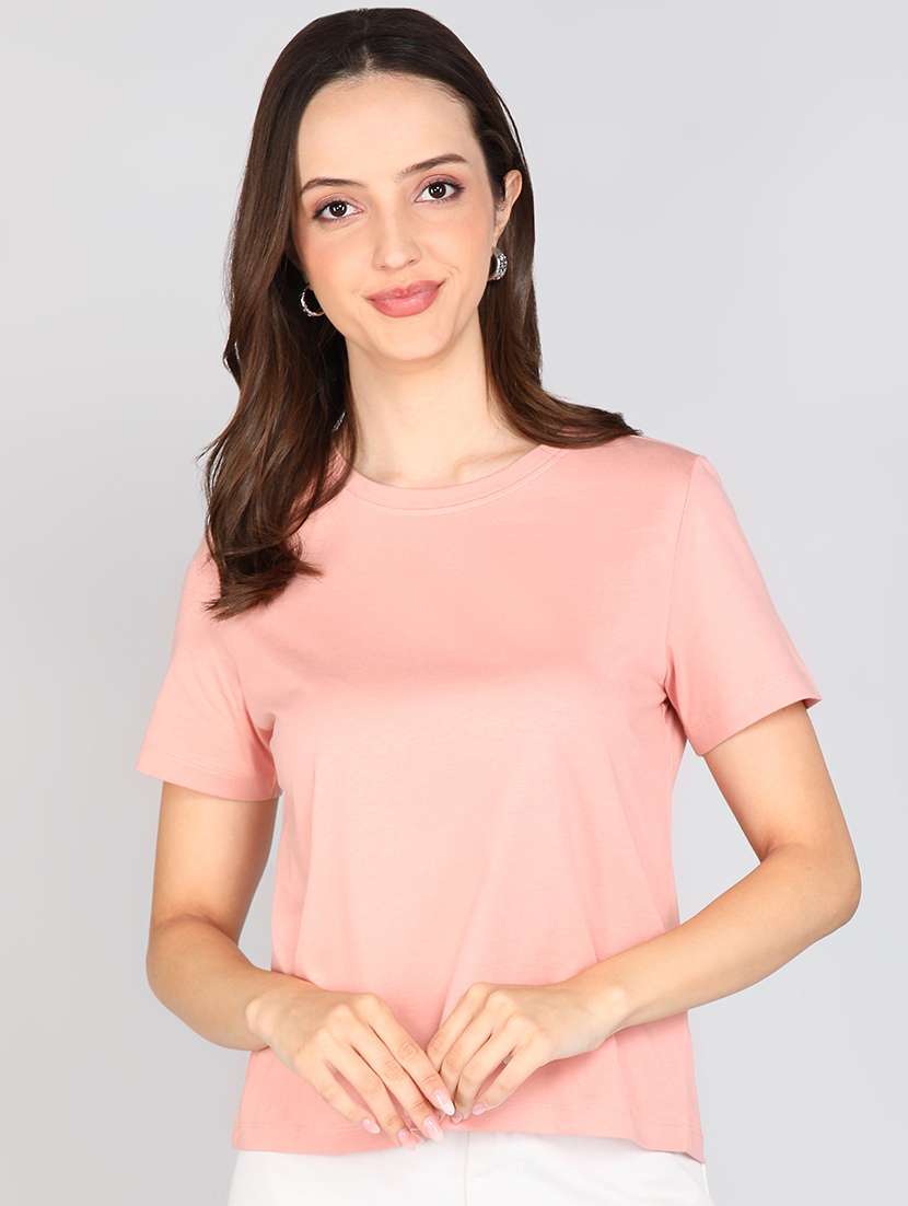 women solid short sleeve regular t-shirt - 21996397 - Zoom Image - 0