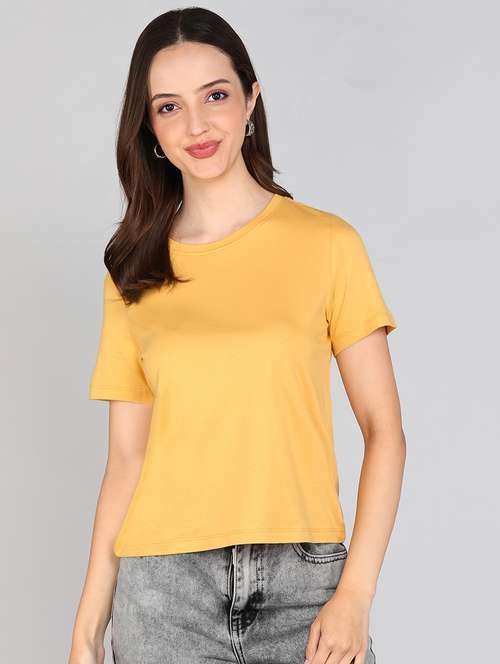 women solid short sleeve regular fit t-shirt - 21996398 -  Standard Image - 0
