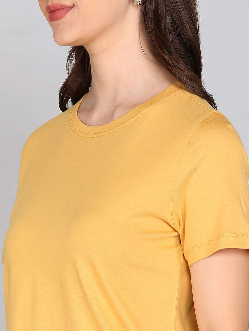 women solid short sleeve regular fit t-shirt - 21996398 - Standard Image - 3