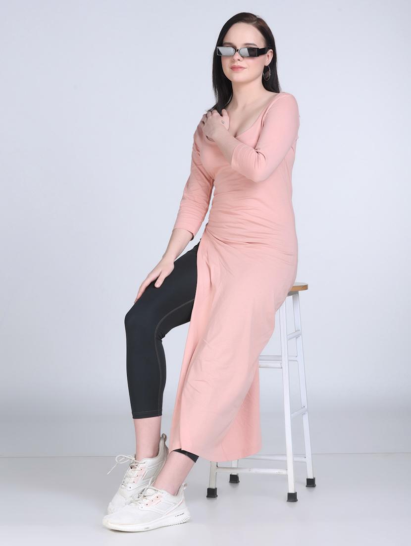 women solid three quarter sleeve long top - 21996410 - Zoom Image - 0