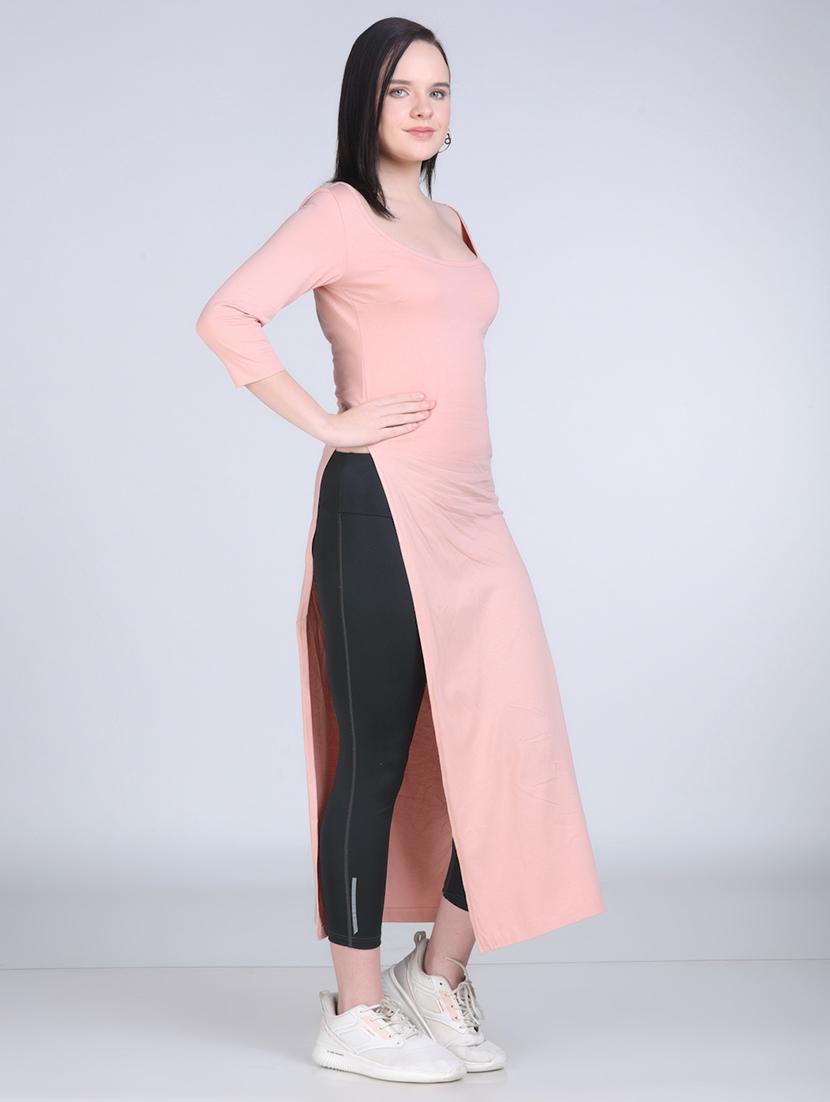 women solid three quarter sleeve long top - 21996410 - Standard Image - 3