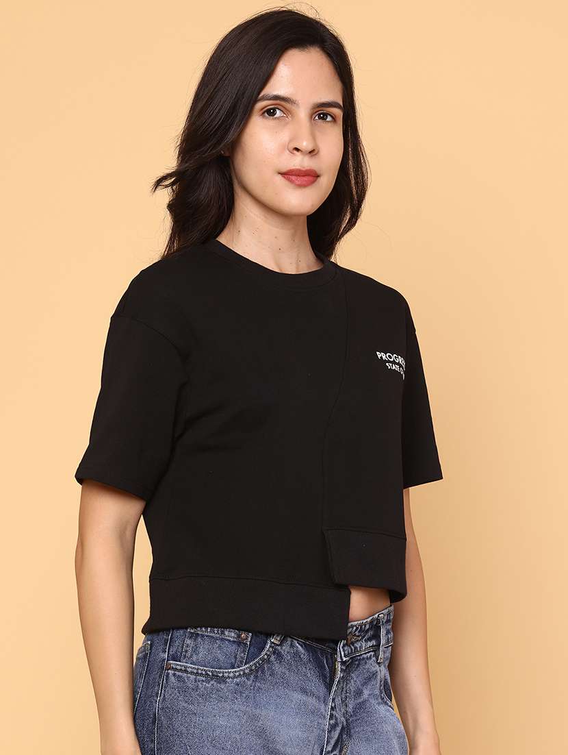 women solid short sleeve t-shirt