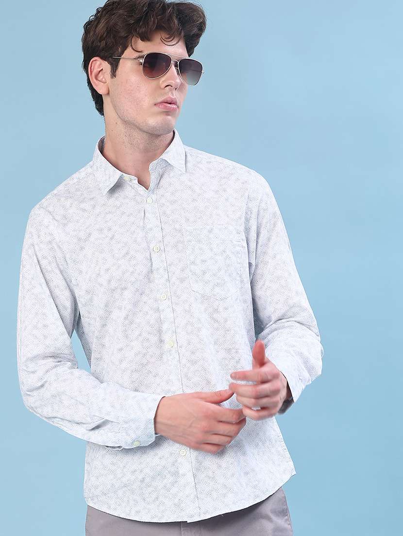 men printed long sleeve regular fit casual shirt - 21996600 -  Zoom Image - 0