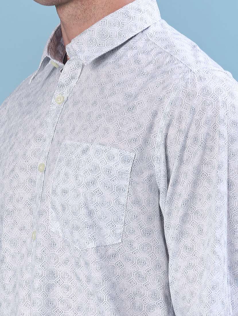 men printed long sleeve regular fit casual shirt - 21996600 -  Standard Image - 5