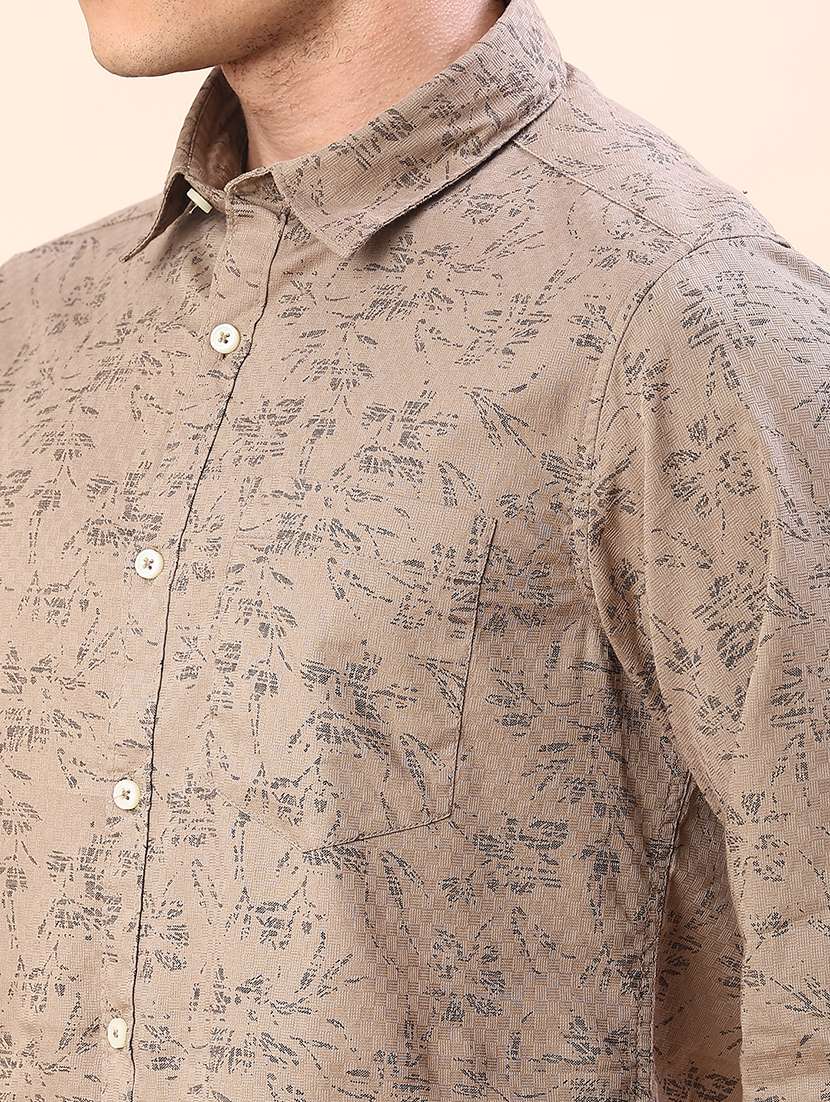 men printed long sleeve regular fit casual shirt - 21996602 -  Standard Image - 5
