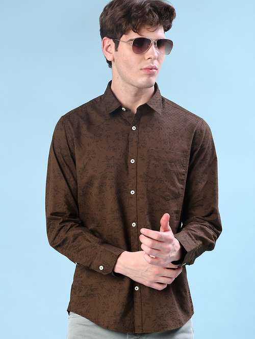 men printed long sleeve regular fit casual shirt - 21996603 -  Standard Image - 0