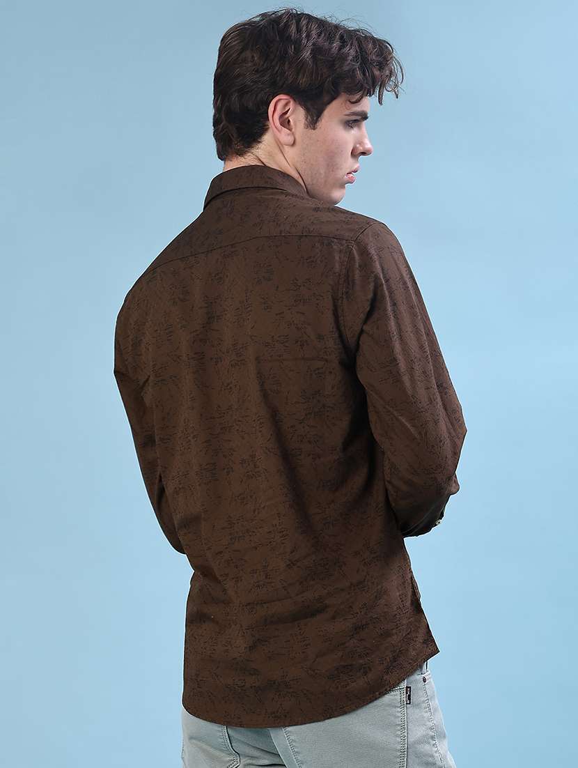 men printed long sleeve regular fit casual shirt - 21996603 -  Standard Image - 3