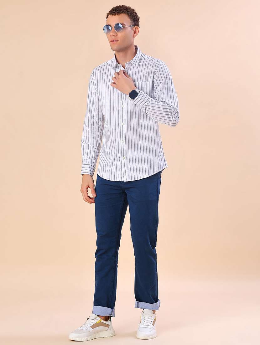 men striped long sleeve regular fit casual shirt - 21996632 -  Standard Image - 5