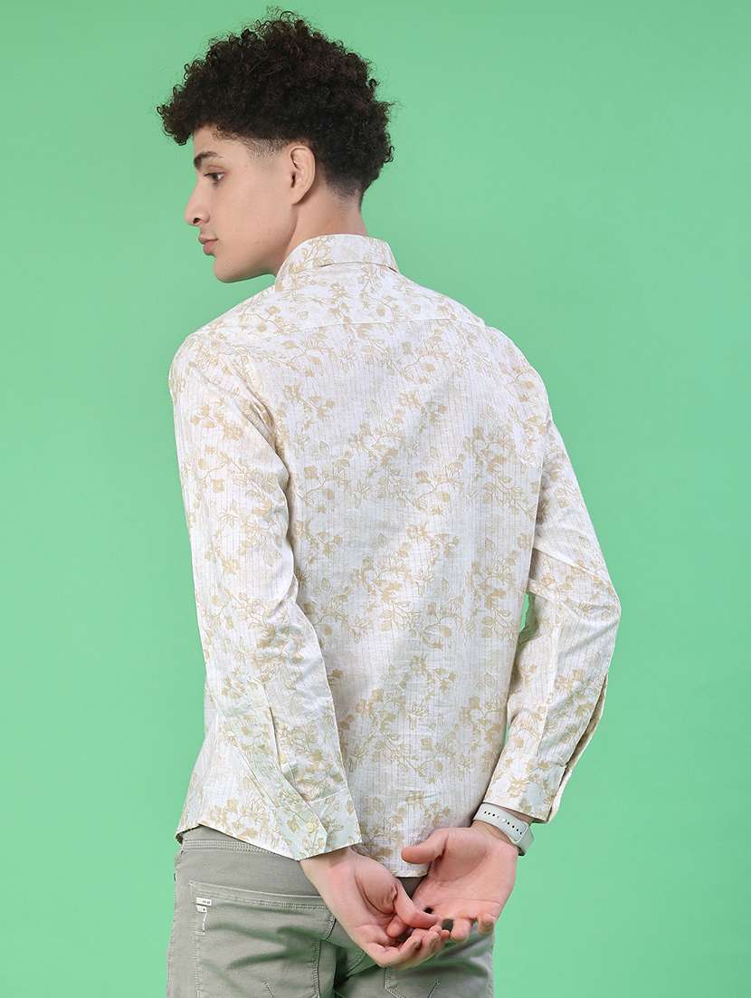 men printed long sleeve regular fit casual shirt - 21996634 -  Standard Image - 3