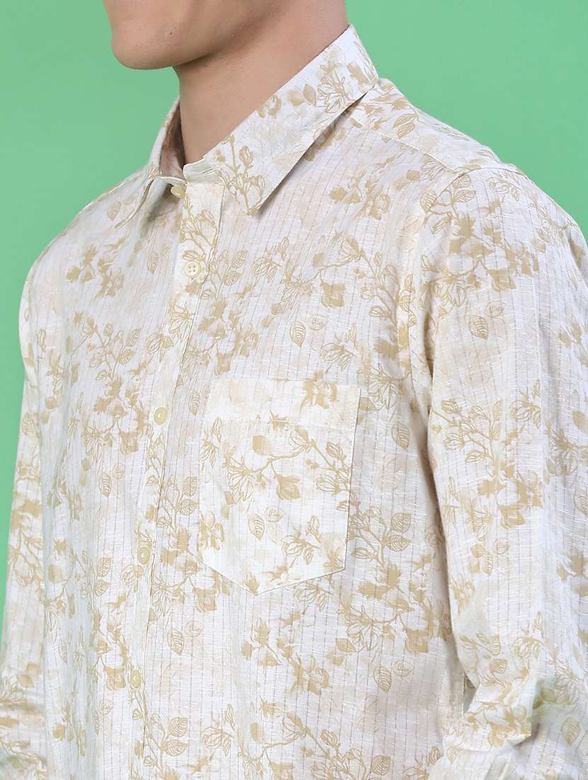 men printed long sleeve regular fit casual shirt - 21996634 -  Standard Image - 5