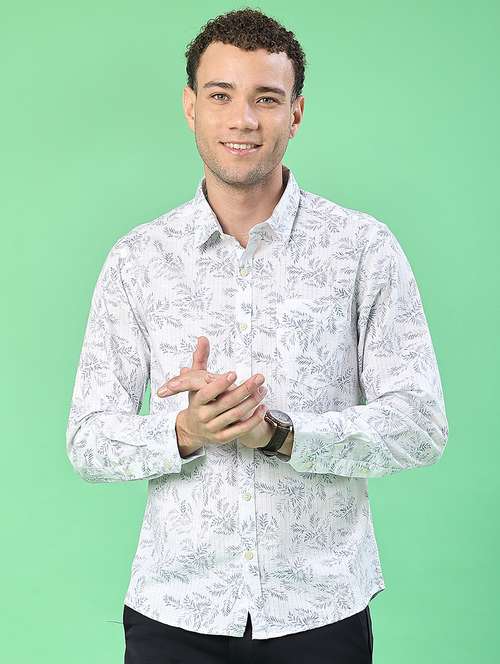 men printed long sleeve regular fit casual shirt - 21996636 -  Standard Image - 0