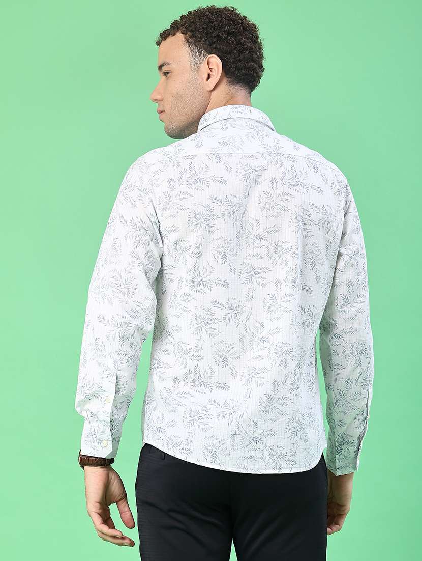 men printed long sleeve regular fit casual shirt - 21996636 -  Standard Image - 3