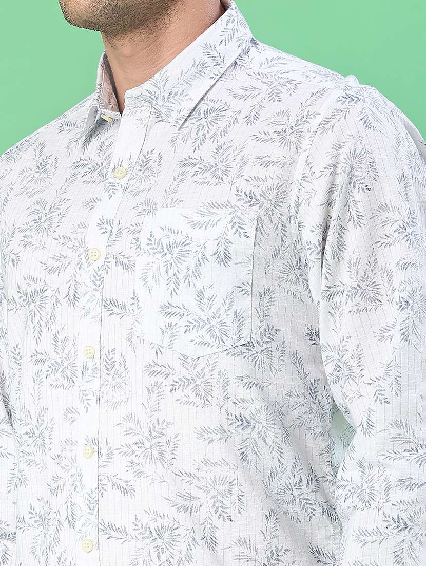 men printed long sleeve regular fit casual shirt - 21996636 -  Standard Image - 5