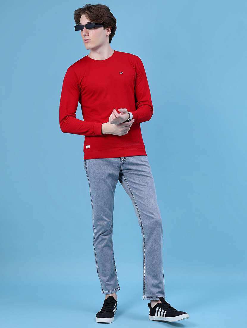 men solid long sleeve slim fit t- shirt - 21996641 - Standard Image - 3