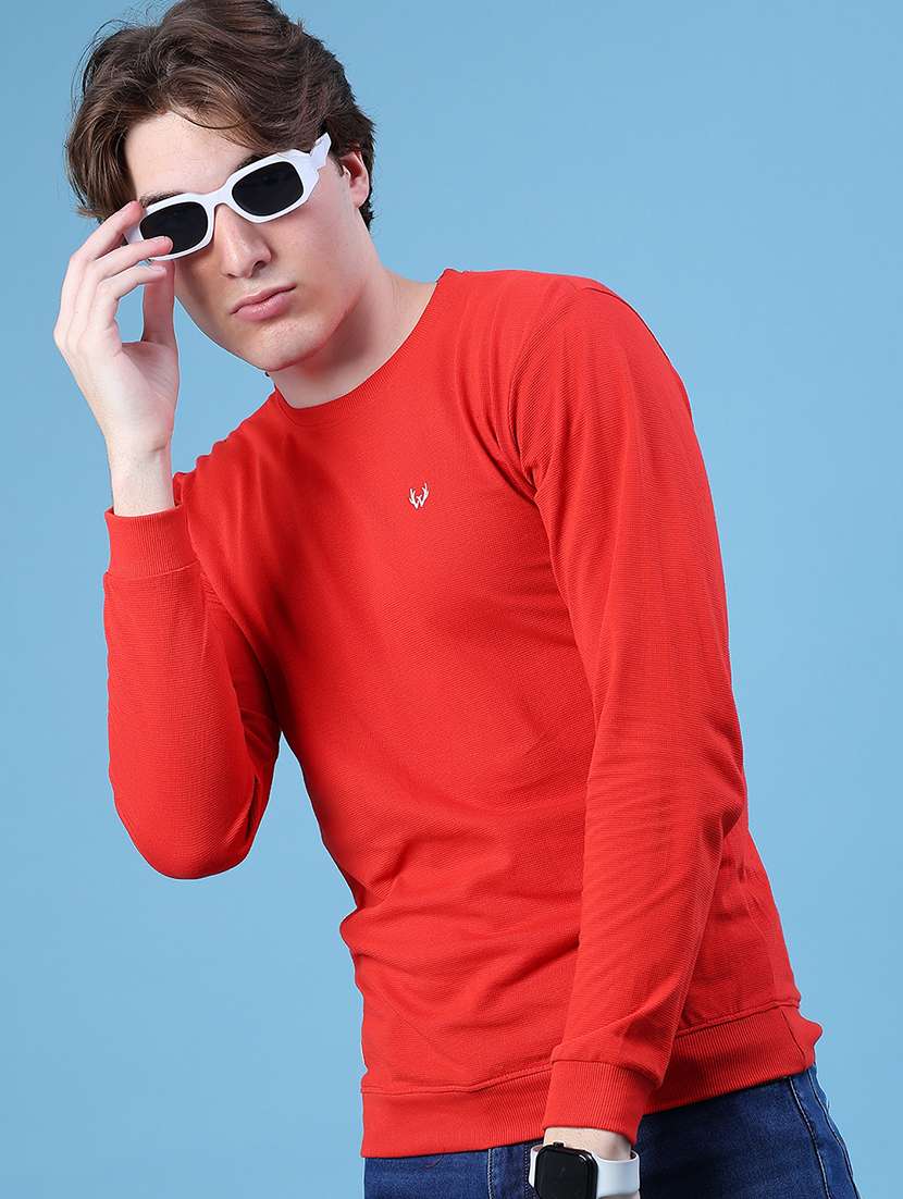 men solid long sleeve slim fit t-shirt