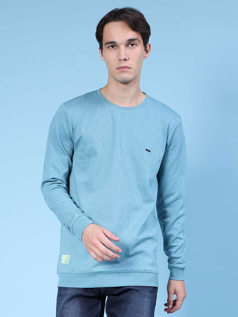 men self design long sleeve regualr fit sweatshirt