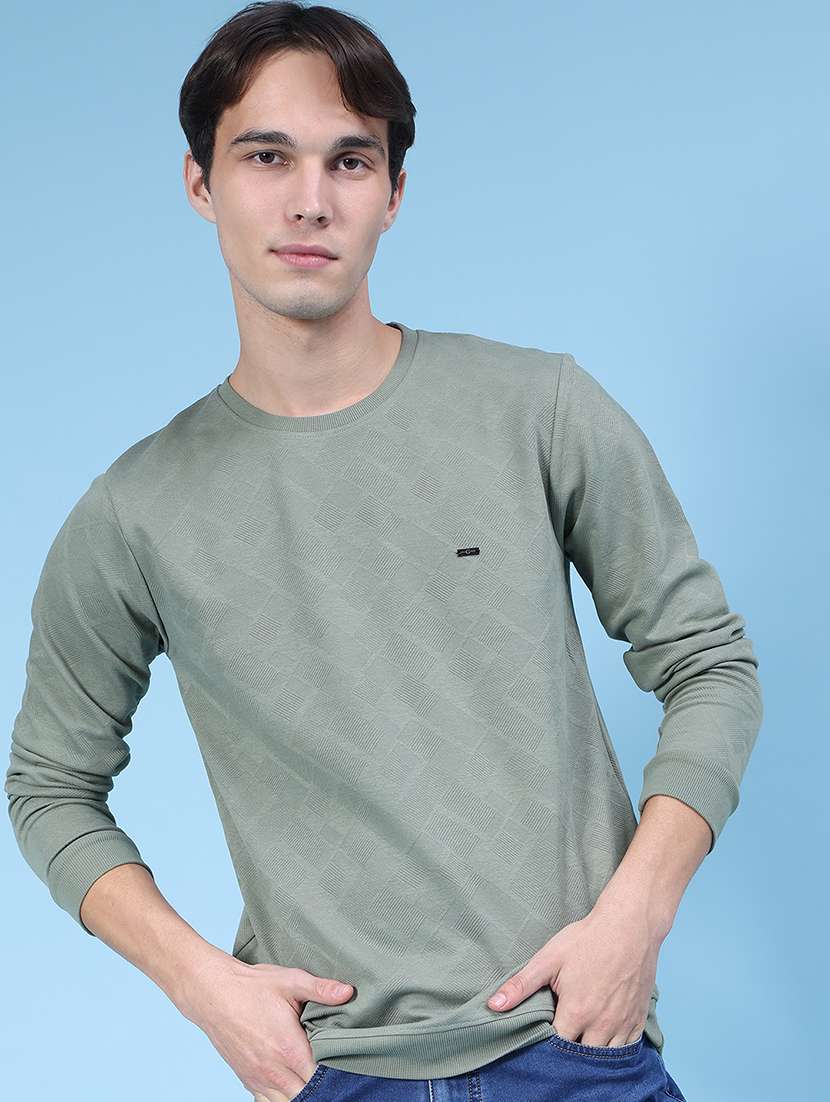 men self design long sleeve regualr fit sweatshirt