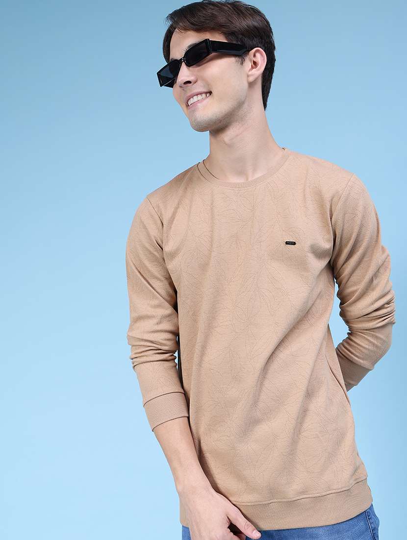 men self design long sleeve regualr fit sweatshirt