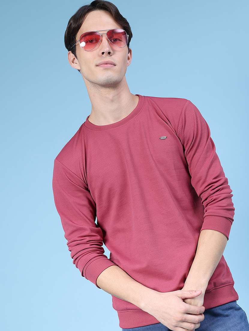 men self design long sleeve regualr fit sweatshirt