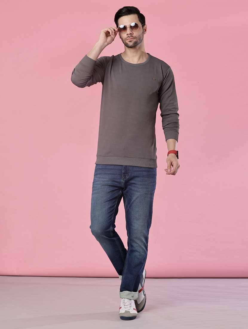 Men Self Design Long Sleeve Regular Fit Pullover - 21996689 -  Standard Image - 3