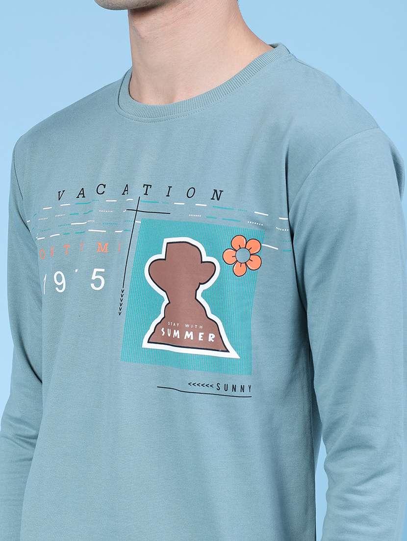 men chest print long sleeve regular fit sweatshirt - 21996695 -  Standard Image - 3