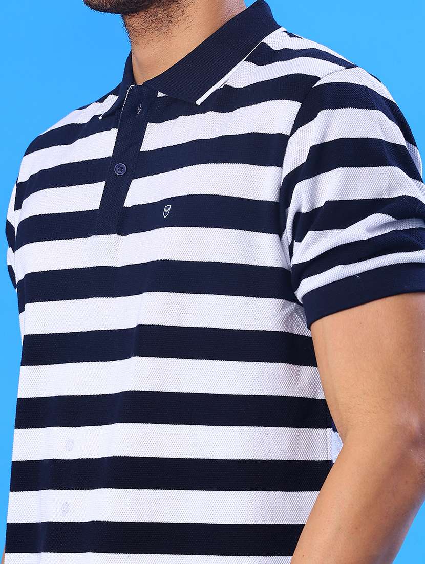 men striped short sleeve regular fit polo t-shirt - 21996699 -  Standard Image - 3